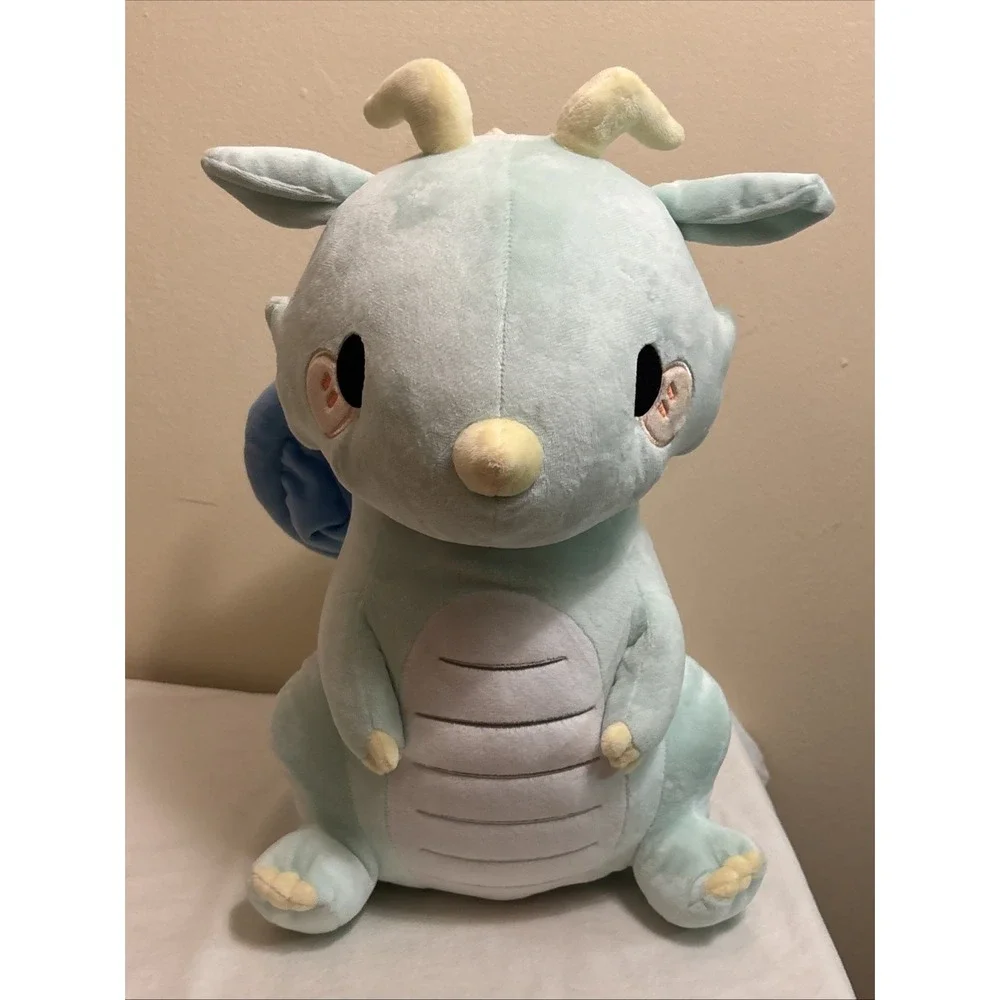 Honeymaru Dragon Plush Light Green Blue Wings Stuffed Animal Toy GS8290 16in